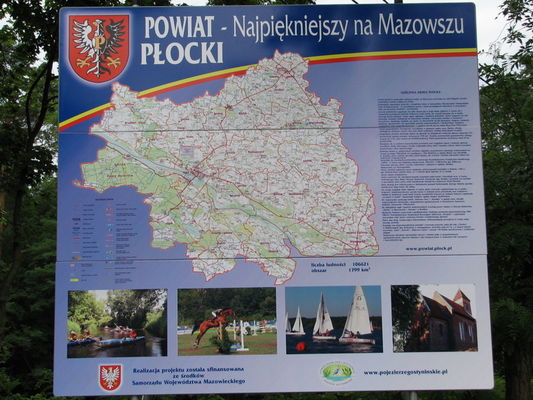 Tablica promocyjna powiatu płockiego
W powiecie płockim zostały ustawione w lipcu 2007 r. dwie takie tablice: w Łącku (obok hotelu "Rusałka") i w Reczynie, gm. Bodzanów (k. stacji benzynowej)
Słowa kluczowe: powiat płocki tablica
