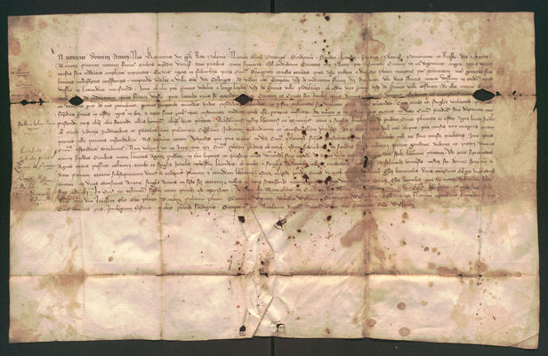 Rękopis Kazimierza Wielkiego.
Rękopis Kazimierza Wielkiego o powiększeniu obszaru miasta Płocka z dnia 26.IV.1361 roku.
