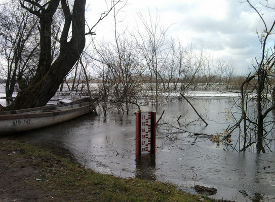 Wodowskaz w Kępie.
Ostatni fragment wodowskazu.
