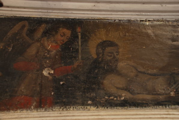 kościół w Brwilnie 
niszczejący fragment bocznego ołtarza 
Słowa kluczowe: kościół Brwilno ołtarz