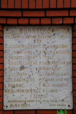 Tablica w Bielinie koło Borowiczek 
