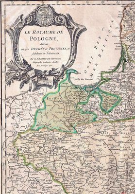 autor mapy Robert de Vaugondy
Polska 1752r.
