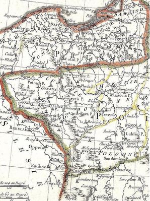 Plock na mapie  z 1787r. - miedzioryt autorstwa  M. Bonne's
WYDANIE: "Atlas Encyclopedique" 1787r Paris 


Słowa kluczowe: mapa 1787r.