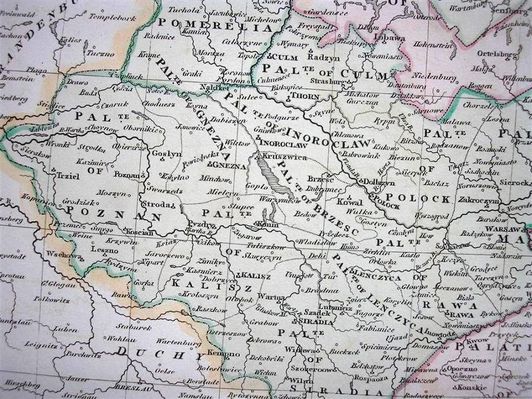 mapa w  "Thomason's New General Atlas" wyd. Lpndyn, 1823r.
Płock  przemianowany  na  "Polock"
