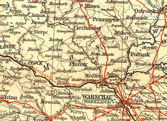 planowana droga z Płocka do Zakroczymia (Modlina) na mapie z 1922r.
wybudowana 50 lat później. Kartograf był prorokiem czy co ? 
Słowa kluczowe: mapa Płock 1922r.