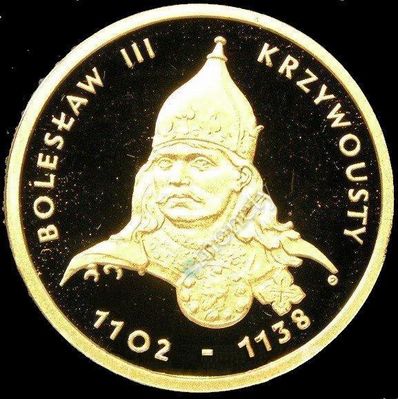 awers monety 100-złotowej z 2001r. z Bolesławem III Krzywoustym
znaleziono na stronach numizmatycznych w sieci
