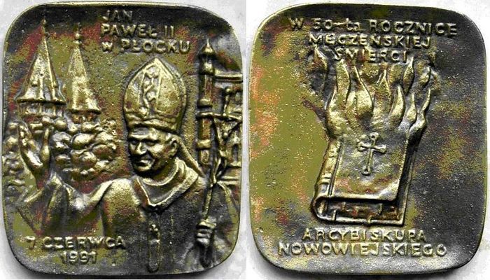 Jan Paweł II w Płocku i 50-ta rocznica śmierci biskupa Nowowiejskiego
medal płocki, 1991r.
Słowa kluczowe: medal  1991 Jan Paweł II biskup Nowowiejski