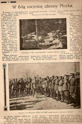 zdjęcia związane z Obroną Płocka z 1920r. w 6. rocznicę tego wydarzenia
strona z miesięcznika "Mazowsze Płockie i Kujaw" Nr 4 z 1926r.
Słowa kluczowe: strona z miesięcznika "Mazowsze Płockie i Kujaw" Nr 4 z 1926r.