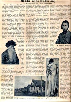 str. 1 artykułu o problemach żydowskich w Przewodniku Katolickim nr 28 z dn. 14.07.1935r.
rozmowa chłopów ze wsi leżącej na trasie Płock-Warszawa
Słowa kluczowe: artykuł o sprawach Żydów na wsi polskiej przed wojną 1935r.
