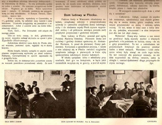 otwarcie Domu Ludowego w Płocku
artykuł z "Tygodnika Ilustrowanego" Nr 20 z 1907r.
Słowa kluczowe: otwarcie Domu Ludowego w Płocku artykuł z "Tygodnika Ilustrowanego" Nr 20 z 1907r.