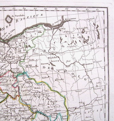 "Allemagne divisse en neuf Cercles et chaque Cercle en ses Principaux Etats (...)" miedzioryt
rytował P.Fr. Tardieu, Paryż, 1780r. -  prowizoryczne i niezbyt dokładne granice po I rozbiorze
