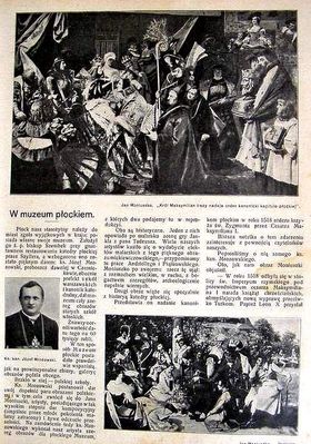 artykuł o Muzeum Płockim
z pisma Świat" Nr 17 z 1908r.
Słowa kluczowe: Muzeum Płockie 1908r.