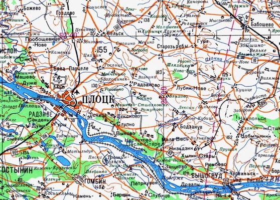 Płock na mapie w skali 1:500000
1985r.
Słowa kluczowe: mapa 1985r.