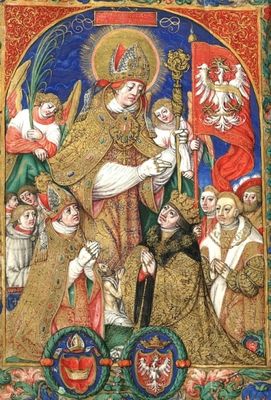 św. Stanisław Szczepankowski (1030-1079), patron diecezji płockiej
Kult świętego Stanisława rozpoczął się z chwilą przeniesienia jego zwłok, dokonanego w 10 lat po jego śmierci - jeszcze za życia Władysława Hermana, brata Bolesława Szczodrego, z którego polecenia został zgładzony biskup. Powstała później legenda o rozbiciu dzielnicowym Polski, jako karze za ten czyn świętokradczy (za taki uważano właśnie zamordowanie biskupa); Polska rozpadła się tak jak członki ćwiartowanego biskupa. Oczekiwano jednak cudu za wstawiennictwem Stanisława, jako patrona zjednoczenia.
Słowa kluczowe: patron diecezji płockiej