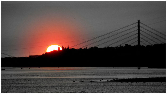 Widok z wału przeciwpowodziowego w Borowiczkach
