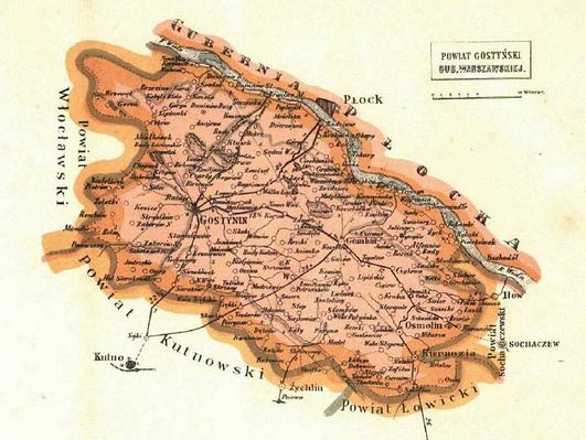 Mapa Powiatu Gostynińskiego Gubernii Warszawskiej
Mapa Powiatu Gostynińskiego
Gubernii Warszawskiej
Słowa kluczowe: mapa płocka powiat gostyniński gubernia warszawska