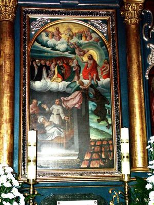 Obraz -Alegoria sądu ostatecznego, Troszyn Polski 
Dzięki uprzejmości proboszcza obejrzałem obraz znajdujący się wewnątrz ołtarza głównego ,,Alegoria sądu ostatecznego" z roku 1643 -autora nieznanego. Obraz przez kilka miesięcy udostępniony był dla zwiedzających na Zamku Królewskim w Warszawie. Obraz wystawiany jest wyłącznie przy ważnych świętach kościelnych. Serdeczne podziękowania dla proboszcza za udostępnienie i zgodę na fotografię.
