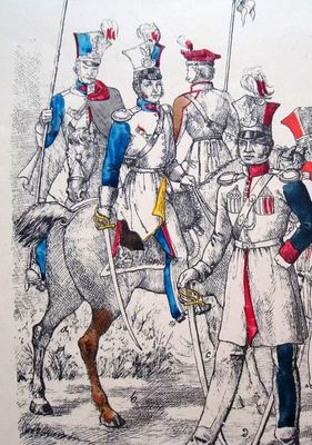 od lewej dwóch jeźdźców z Jazdy płockiej
w serii rysunków Karola Wawrosza  na temat wojska polskiego z lat 1800-1831
Słowa kluczowe: Jazda płocka 1800-1831 rys. Karol Wawrosz