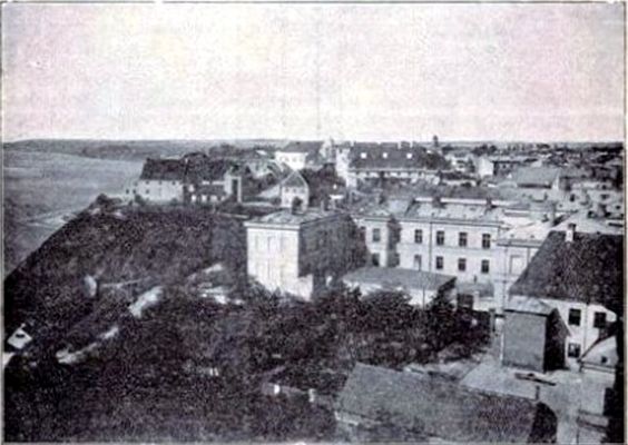 fragment starówki płockiej z ryciny z 1896r
na górze widoczny teatr miejski
Słowa kluczowe: 1896r. starówka płocka