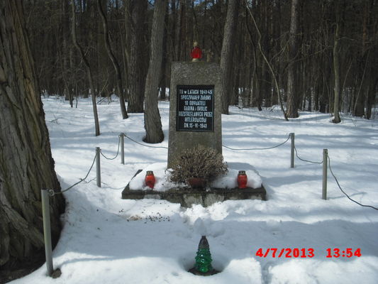 obelisk na miejscu egzekucji w Lesie Gąbińskim
