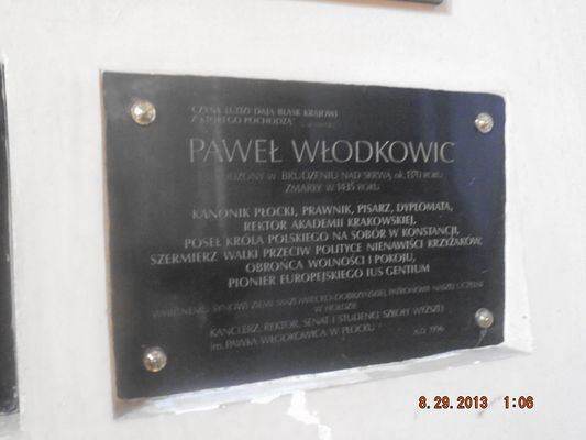tablica Pawła Włodkowica - katedra
