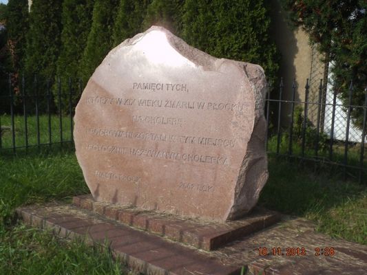 Pomnik ku pamięci zmarłych na cholerę przy ulicy Słonecznej 
